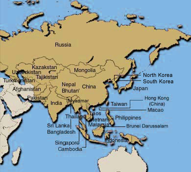 world map asia. Center for Global Education